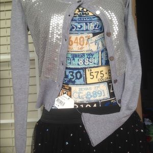 My Michelle sparkle small grey cardigan